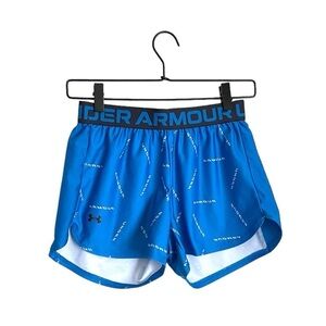 Under Armour UA Women’s Play Up Loose Fit Shorts XS Blue White Print